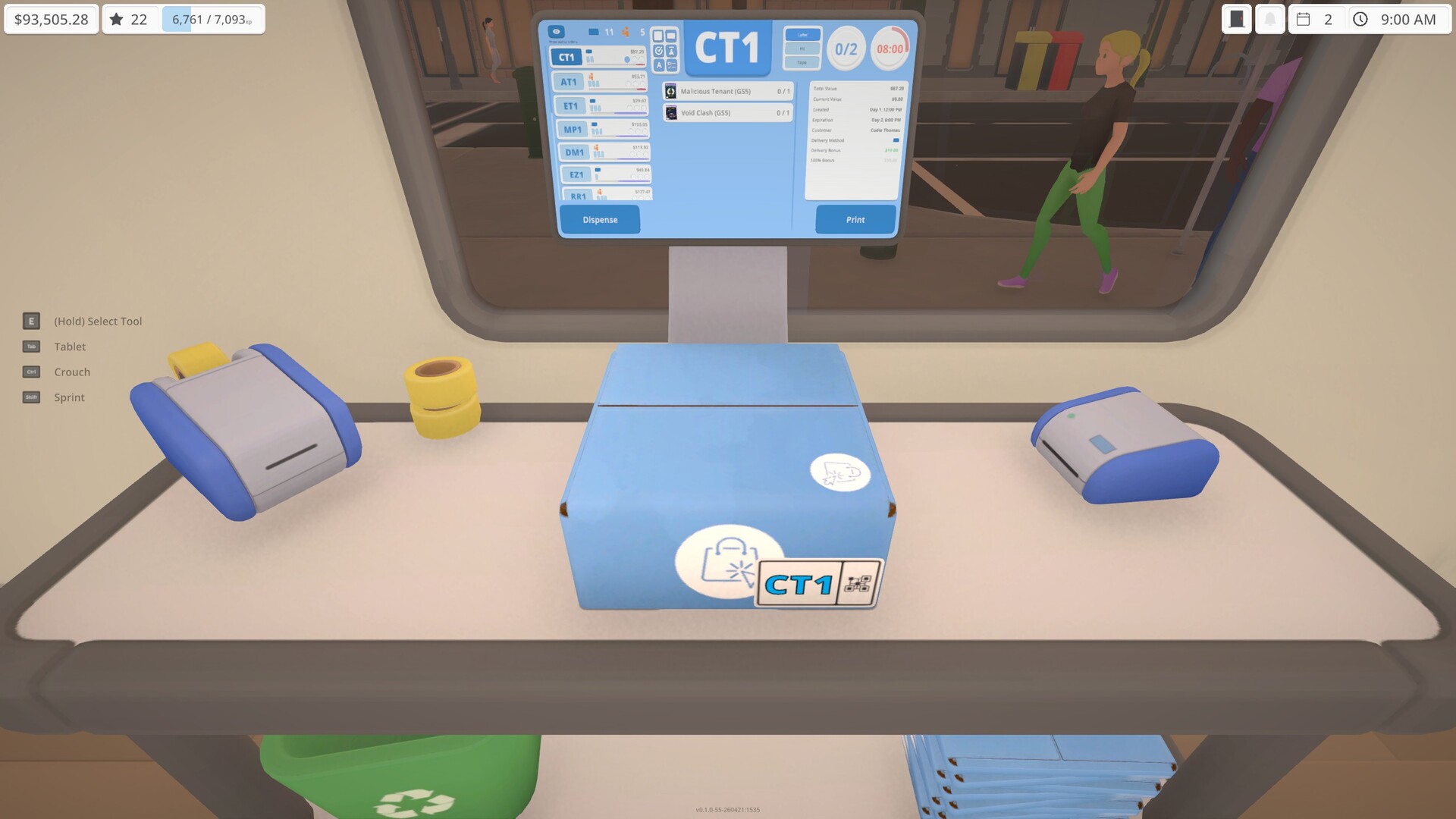 GameZone online order desk and packing station